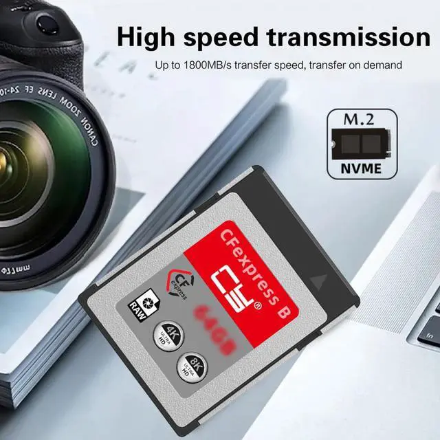 Alt view image 3 of 7 - CY CFexpress Type-B 128GB Memory Card CFE CFB Adapter Compatible with XS Camera 8K RAW PCIe Expansion