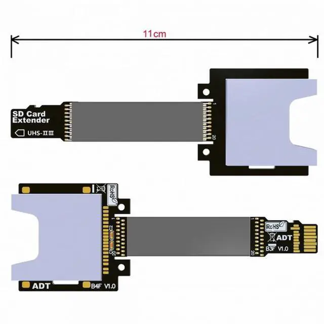 Alt view image 3 of 6 - CY TF Micro SD Male Extender to SD Female Card Extension Cable Adapter Flexible SD/SDHC/SDXC UHS-III UHS-3