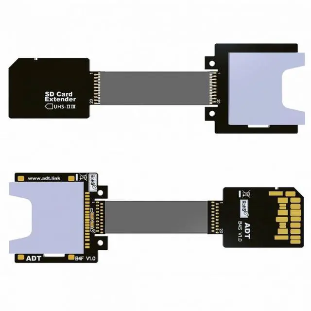 Main image of CY SD Male Extender to SD Card Female Extension Cable Adapter Flexible SD/SDHC/SDXC UHS-III UHS-3