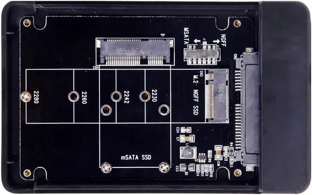 Main image of CY Combo M.2 NGFF B-key & mSATA SSD to USB Type-C Converter Case Enclosure with Switch UC-209