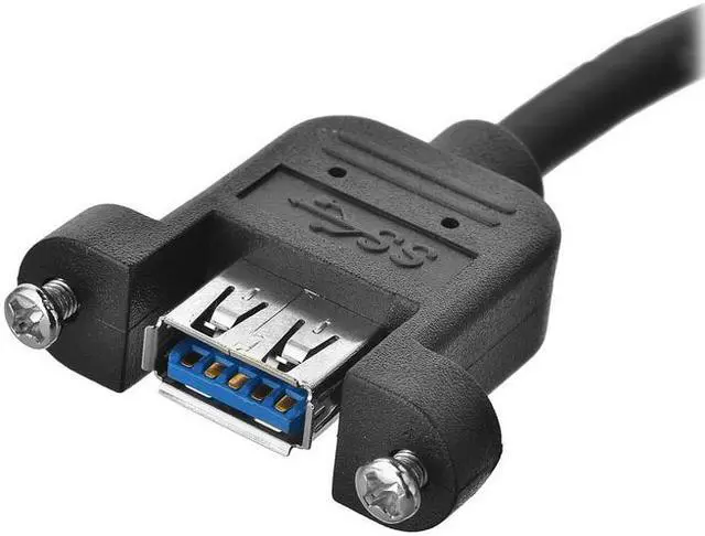 Alt view image 4 of 5 - CY USB 3.0 Dual Ports A Female Screw Mount Type to Motherboard 20pin Header cable Black U3-162-BK