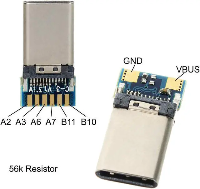 Alt view image 2 of 6 - CY DIY 24pin USB 3.1 Type C Male & Female Plug & Socket Connector SMT type with PC Board 1 set UC-206/UC-207