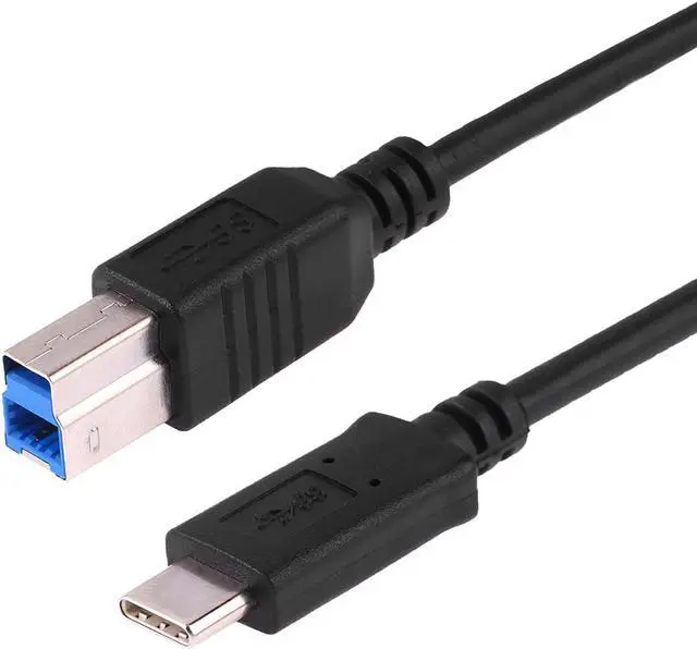 Alt view image 6 of 6 - CY USB-C USB 3.1 Type C Male Connector to USB Standard B Male Data Cable for Apple Macbook & Laptop Black UC-225-BK