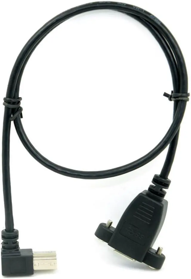 Alt view image 7 of 7 - CY USB 3.0 Back Panel Mount B Type Female To Right Angled 90 Degree B Type Male Extension cable 0.5m U3-288-0.5M