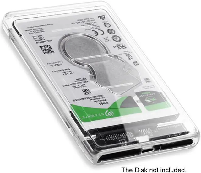 Alt view image 4 of 6 - CY USB-C Type-C to 2.5 Inch SATA SSD HDD External Enclosure Transparent for Laptop & PC