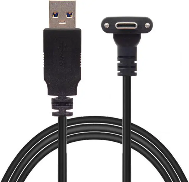 Alt view image 5 of 7 - CY 3.0M Down Up Angled USB 3.1 Type-C Dual Screw Locking to Standard USB3.0 Data Cable 90 Degree for Camera UC-128-3.0M