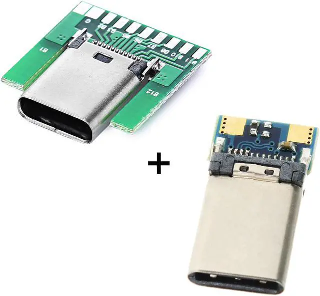 Main image of CY DIY 24pin USB 3.1 Type C Male & Female Plug & Socket Connector SMT type with PC Board 1 set UC-206/UC-207