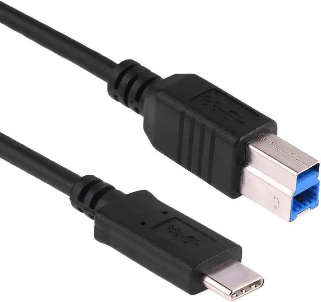 Alt view image 5 of 6 - CY USB-C USB 3.1 Type C Male Connector to USB Standard B Male Data Cable for Apple Macbook & Laptop Black UC-225-BK