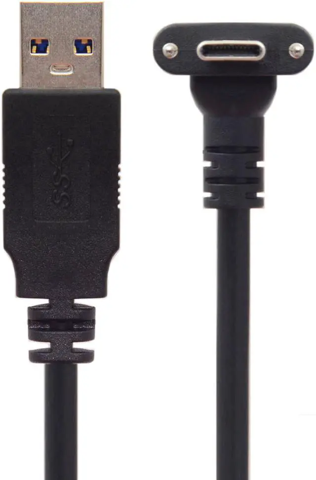 Alt view image 4 of 7 - CY 1.2M Down Up Angled USB 3.1 Type-C Dual Screw Locking to Standard USB3.0 Data Cable 90 Degree for Camera UC-128-1.2M