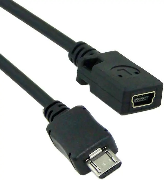 Alt view image 5 of 5 - CY Micro USB 5pin Male to Mini USB 5pin Female data charge cable 10cm U2-027