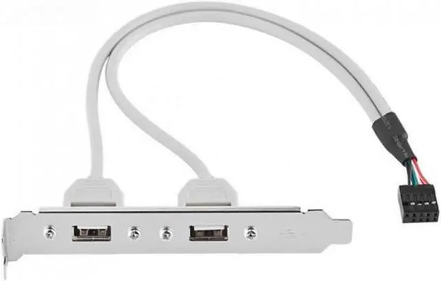 Main image of CY PCI USB 2.0 A type Female Screw to Motherboard 9p header cable with bracket U2-142
