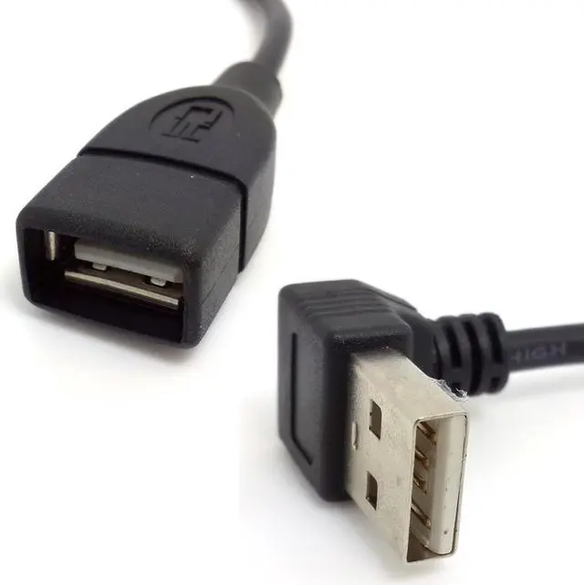 Alt view image 6 of 6 - CY 90 Degree Down Angled type USB 2.0 A Male to USB A Female cable 20cm U2-084-0.2M