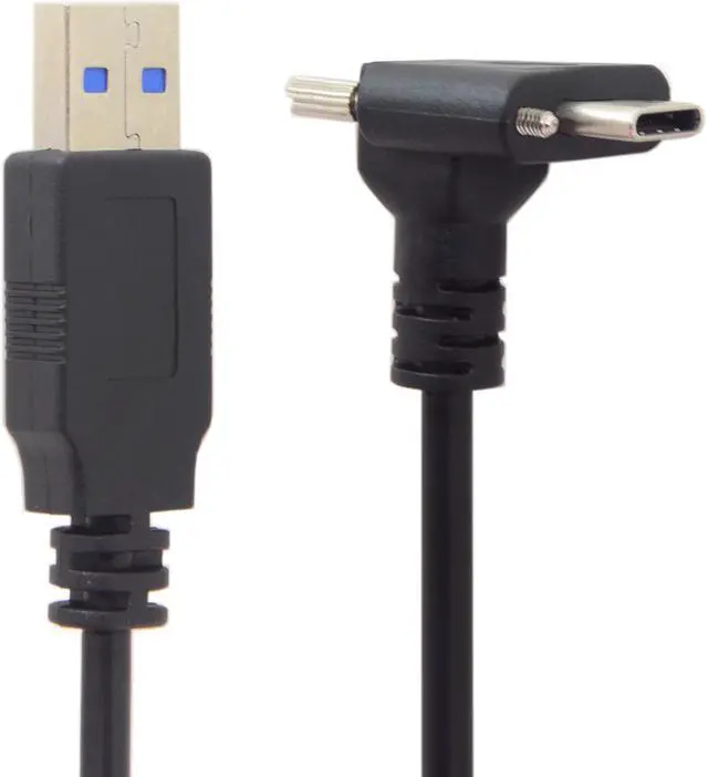 Main image of CY 1.2M Down Up Angled USB 3.1 Type-C Dual Screw Locking to Standard USB3.0 Data Cable 90 Degree for Camera UC-128-1.2M