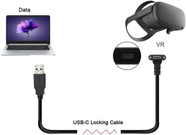 Main image of CY 3.0M Down Up Angled USB 3.1 Type-C Dual Screw Locking to Standard USB3.0 Data Cable 90 Degree for Camera UC-128-3.0M