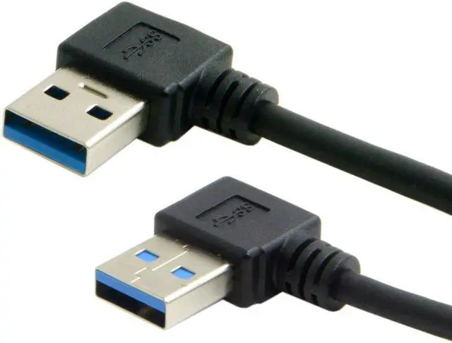 Alt view image 6 of 6 - CY 50CM USB 3.0 Type A Male 90 Degree Left Angled to USB 3.0 A Type Right Angled Extension Cable U3-182