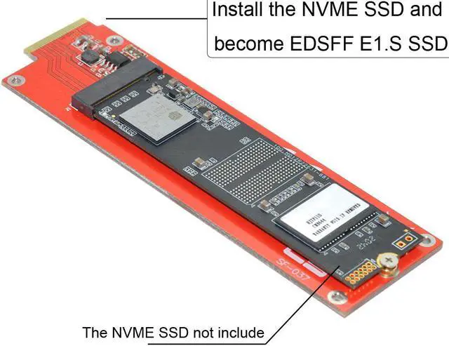Alt view image 5 of 5 - CY NVMe NGFF M-key 4X Host Adapter to Ruler 1U GEN-Z EDSFF Short SSD E1.S Carrier Adapter