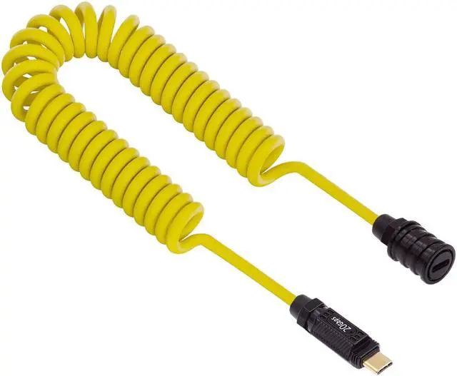 Main image of CY 1.8M Stretch Coiled USB-C USB4 Cable 20Gbps 140W 8K for Gaming Keyboard Mouse Type-C Male to Female Extension Cable Power & Data