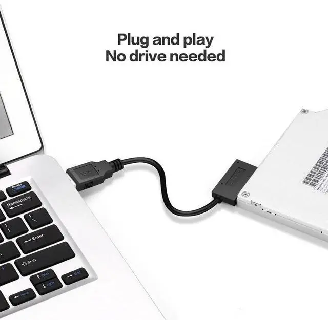 Alt view image 2 of 7 - CYSM USB 3.0 to 7+6 13pin Slimline Sata Adapter Cable for Laptop Cd DVD Rom Optical Drive