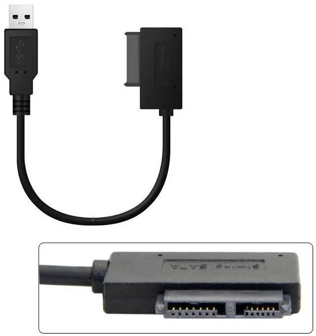 Alt view image 6 of 7 - CYSM USB 3.0 to 7+6 13pin Slimline Sata Adapter Cable for Laptop Cd DVD Rom Optical Drive