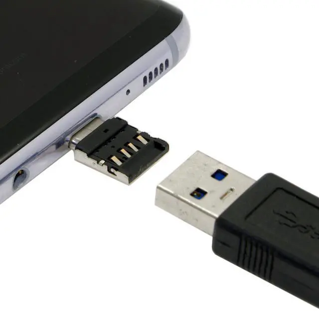 Alt view image 7 of 7 - CY 5pcs Ultra Mini Type-C USB-C to USB 2.0 OTG Adapter for Cell Phone Tablet & USB Cable & Flash Disk UC-053-5PCS