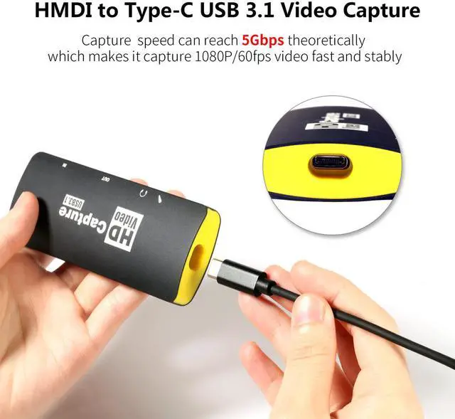 Alt view image 2 of 7 - MiraBox Capture Card - HSV3217 USB3.0 Type-C FHD Game Capture Device for Facebook YouTube Game Live Streaming