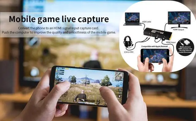 Alt view image 6 of 7 - MiraBox Capture Card - HSV3217 USB3.0 Type-C FHD Game Capture Device for Facebook YouTube Game Live Streaming