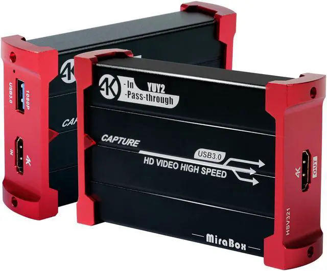 Alt view image 4 of 12 - MiraBox Game Capture - HSV321 4K In 1080P@60fps YuY2 Capture Out HDMI to USB3.0 Video Capture Card for Facebook YouTube Game Live Stream With 4K HDMI Loopout Support Windows Mac OS X