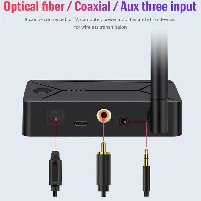Alt view image 5 of 5 - 3.5mm Aux Bluetooth 5.0 Receiver Wireless Music Transmitter Coaxial Optical Fiber Digital to Analog Audio Adapter For TV PC