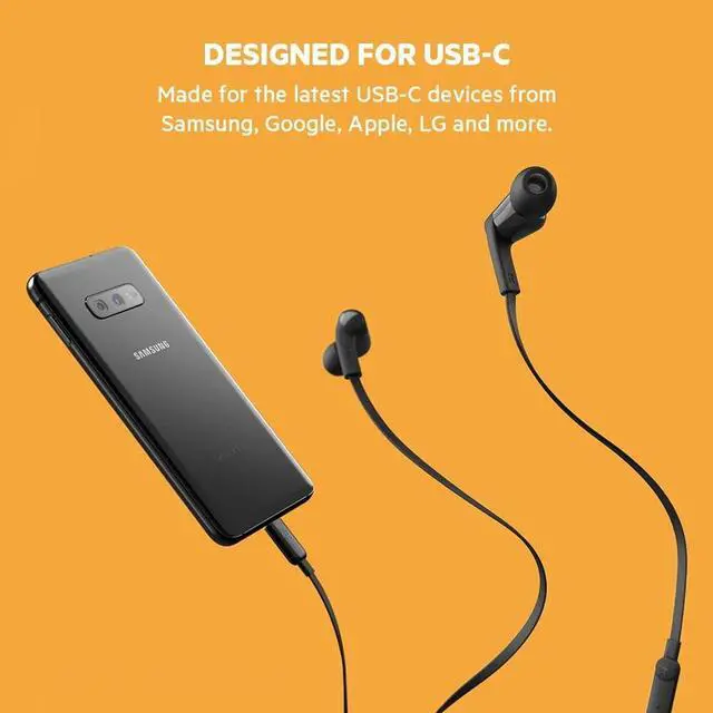 Alt view image 4 of 7 - Belkin in-Ear USB-C Headphones w/Mic Control (Headphones for Note10, Note10+, Google Pixel 3, 3XL, iPad Pro and More) USB-C Earbuds, USB-C Earphones (Black), G3H0002btBLK