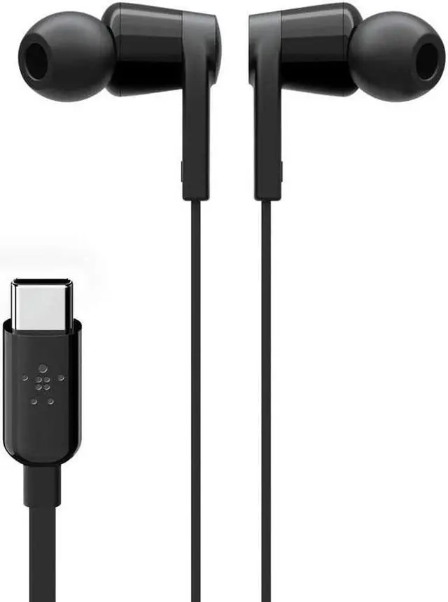 Alt view image 2 of 7 - Belkin in-Ear USB-C Headphones w/Mic Control (Headphones for Note10, Note10+, Google Pixel 3, 3XL, iPad Pro and More) USB-C Earbuds, USB-C Earphones (Black), G3H0002btBLK