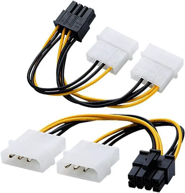 Main image of Molex to PCIe Power Cable,CableCreation 2-Pack Dual 4 Pin Molex to 8-Pin PCIe Power Cable for ASUS, NVIDIA, AMD, EVGA GeForce,Gigabyte, Sapphire Video Graphics Card,4 inch