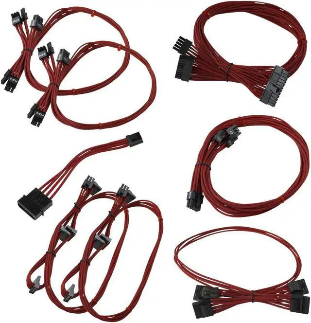 Main image of Red GS/PS (550/650 Watt) Power Supply Cable Set Individually Sleeved(100-CR-0650-B9)