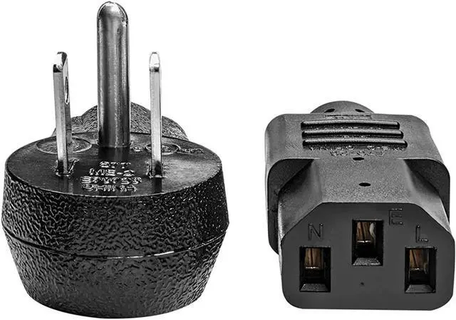 Alt view image 12 of 14 - Tripp Lite Model P006-006-15D 6 ft. Desktop Computer AC Power Cord, Right-Angle NEMA 5-15P to C13 - 10A, 125V, 18 AWG, 6 ft. Black