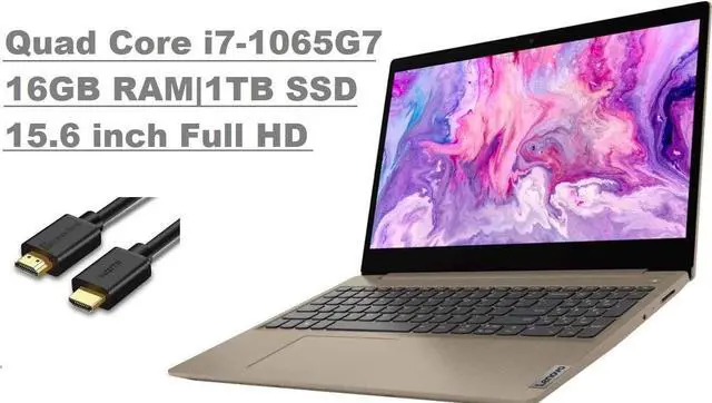 Main image of 2020 Lenovo Ideapad 3 15.6" Fhd (1920X1080) Anti-Glare Business Laptop (Intel Core I7-1065G7, 16Gb Ddr4 Ram, 1Tb Ssd, Iris Plus Graphics) French Keyboard, Windows 10 + Ist Computers Hdmi Cable