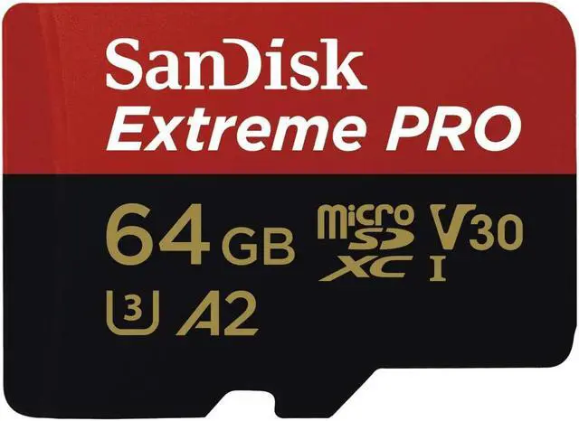 Alt view image 2 of 8 - SanDisk Extreme Pro MicroSDXC UHS-I U3 A2 V30 64GB + Adapter