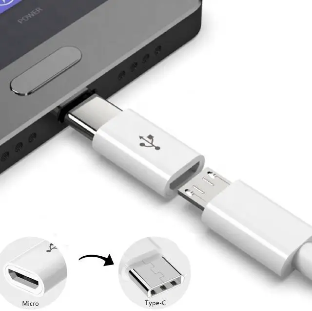 Alt view image 3 of 7 - USB Type-C Adapter Micro USB Female to USB C Male Connector Data Sync Fast Charging
