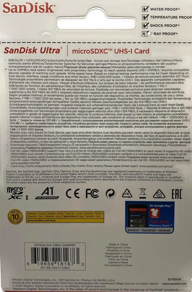 Alt view image 5 of 5 - SanDisk Ultra 128GB Micro SD Memory Card TF Class 10 with Adapter