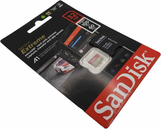 Alt view image 5 of 5 - SanDisk Extreme 32GB MicroSD Card A1 100MB/s SDSQXAF-032G-GN6MN