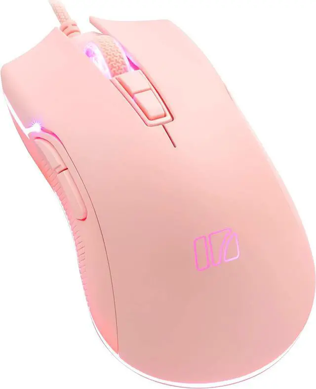 Main image of i-rocks M31E RGB Wired Gaming Mouse : 6400 DPI Optical Sensor - 60 Million Click lifespans - Compatible with i-rocks Software - 7 Programmable Buttons - Peach Pink