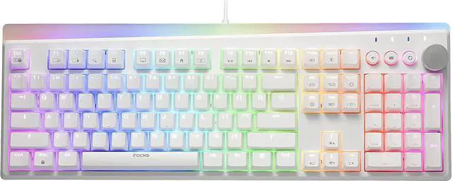 Main image of i-rocks K71M Mechanical Gaming Keyboard with Media Control Knob (Gateron Blue Switches, White)