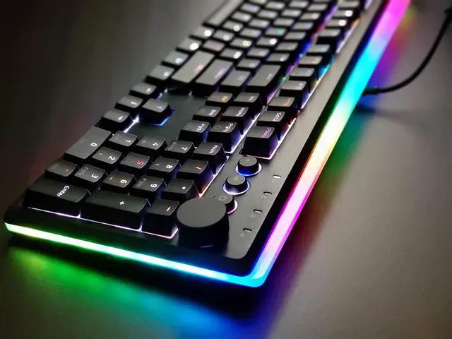Alt view image 3 of 7 - i-rocks K71M Mechanical Gaming Keyboard with Media Control Knob (Gateron Blue Switches, Black)