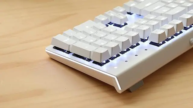 Alt view image 6 of 7 - i-rocks K75M Illuminated Mechanical Keyboard, 104 Keys, with Cherry MX Switches, PBT Keycaps, Backlit LED Light and Shortcut Keys - Programmable Light & Macro Recorder (Cherry MX Red Switches, White)