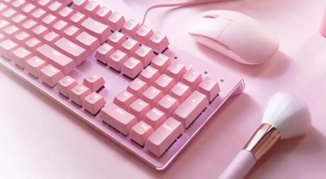 Alt view image 4 of 5 - i-rocks K75M Illuminated Mechanical Keyboard, 104 Keys, with Cherry MX Switches, PBT Keycaps, Backlit LED Light and Shortcut Keys - Programmable Light & Macro Recorder (Cherry MX Red Switch, Pink)