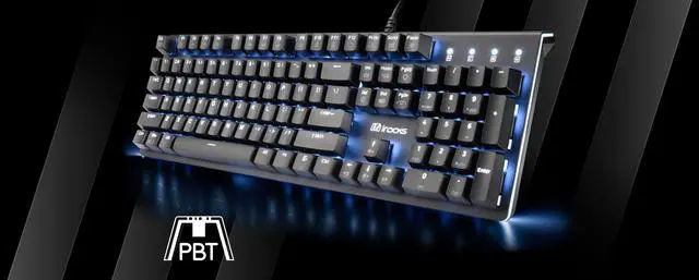 Alt view image 4 of 6 - i-rocks K75M Illuminated Mechanical Keyboard, 104 Keys, with Cherry MX Switches, PBT Keycaps, Backlit LED Light and Shortcut Keys - Programmable Light & Macro Recorder (Cherry MX Brown Switch, Black)