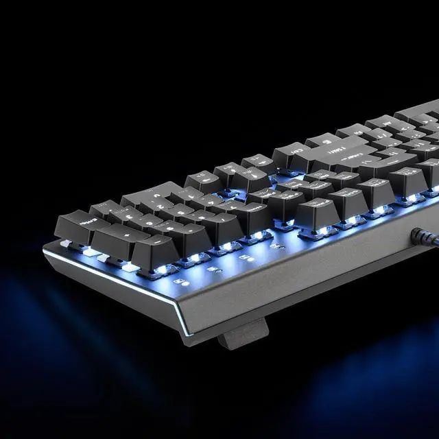 Alt view image 5 of 6 - i-rocks K75M Illuminated Mechanical Keyboard, 104 Keys, with Cherry MX Switches, PBT Keycaps, Backlit LED Light and Shortcut Keys - Programmable Light & Macro Recorder (Cherry MX Brown Switch, Black)