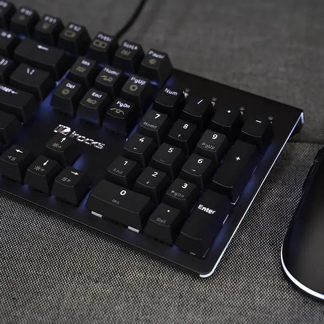 Alt view image 6 of 6 - i-rocks K75M Illuminated Mechanical Keyboard, 104 Keys, with Cherry MX Switches, PBT Keycaps, Backlit LED Light and Shortcut Keys - Programmable Light & Macro Recorder (Cherry MX Brown Switch, Black)