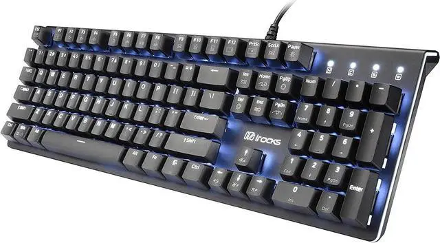 Main image of i-rocks K75M Illuminated Mechanical Keyboard, 104 Keys, with Cherry MX Switches, PBT Keycaps, Backlit LED Light and Shortcut Keys - Programmable Light & Macro Recorder (Cherry MX Brown Switch, Black)