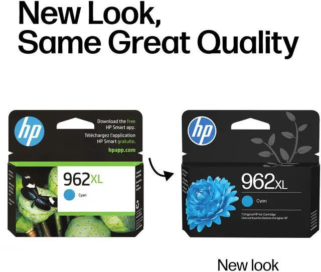 Alt view image 3 of 7 - 962XL Cyan High-Yield Ink Cartridge | Works with OfficeJet 9010, Pro 9010, 9020 | Eligible for Instant Ink | 3JA00AN