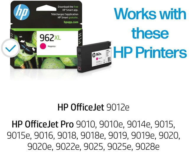 Alt view image 2 of 7 - 962XL Magenta High-Yield Ink Cartridge | Works with OfficeJet 9010, Pro 9010, 9020 | Eligible for Instant Ink | 3JA01AN