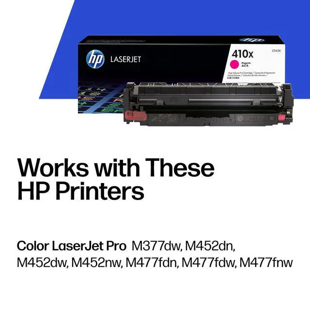 Alt view image 2 of 7 - 410X Magenta High-Yield Toner Cartridge Printers | Works with Color LaserJet Pro M452 Series; Color LaserJet Pro MFP M377, M477 Series | CF413X